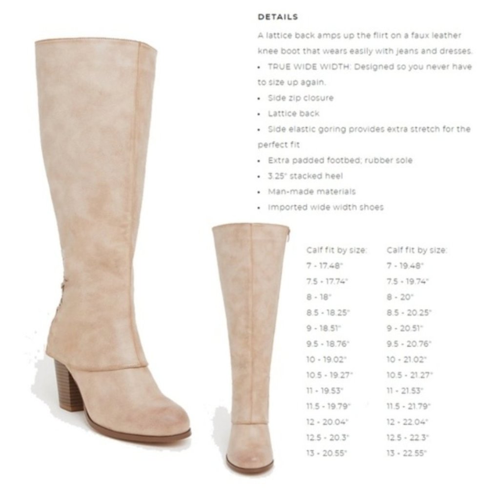 Torrid Tan Lattice Knee Boots 9.5W - Wide Calf